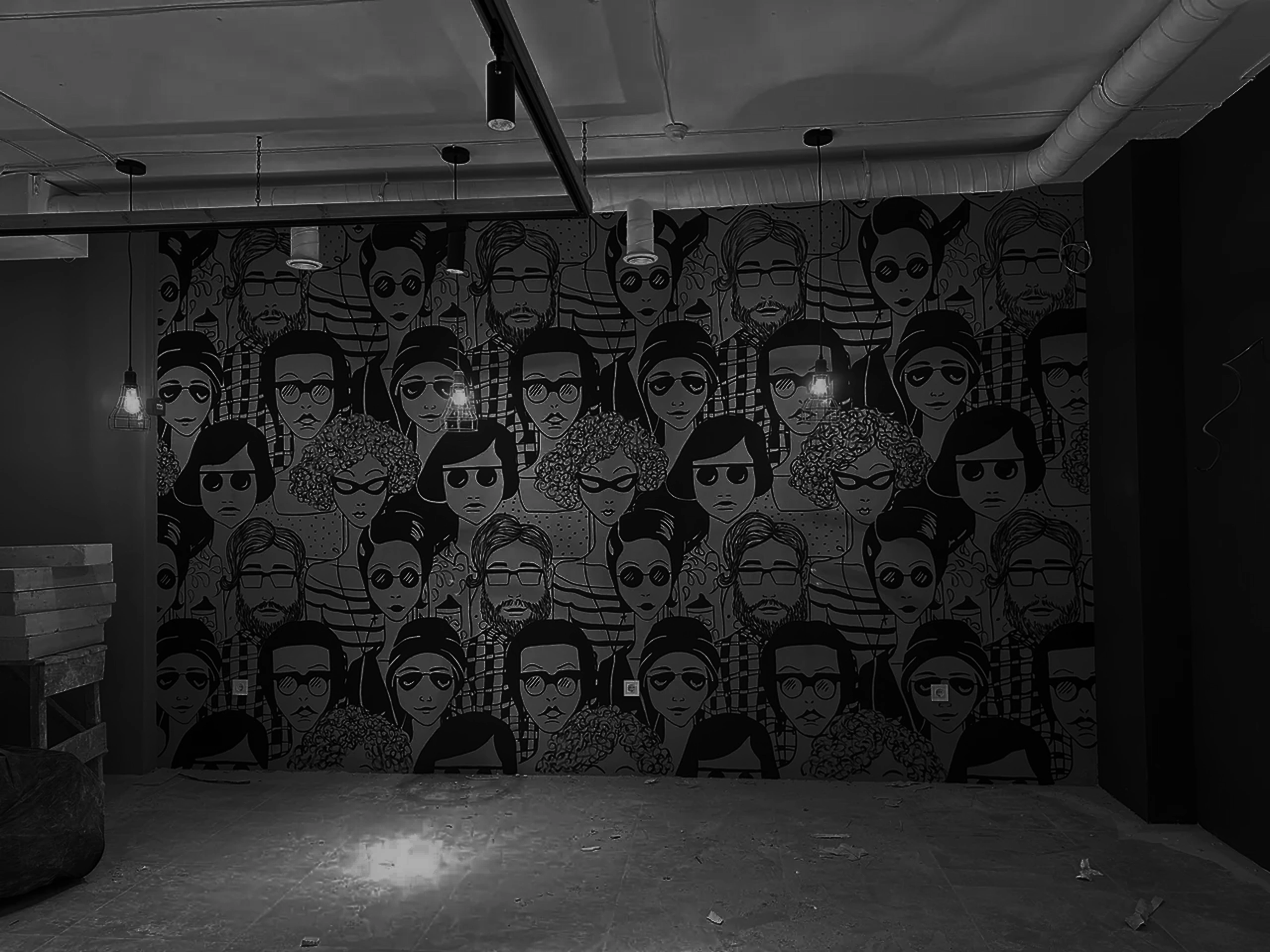 Реальний художній розпис Faces у кав'ярні